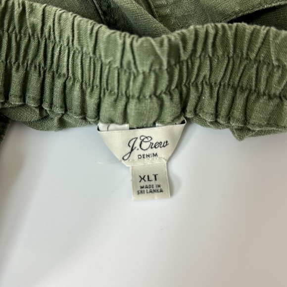J. Crew Tie Waist Seaside Pant in Linen Blend Green XLT - Picture 6 of 8